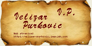 Velizar Purković vizit kartica